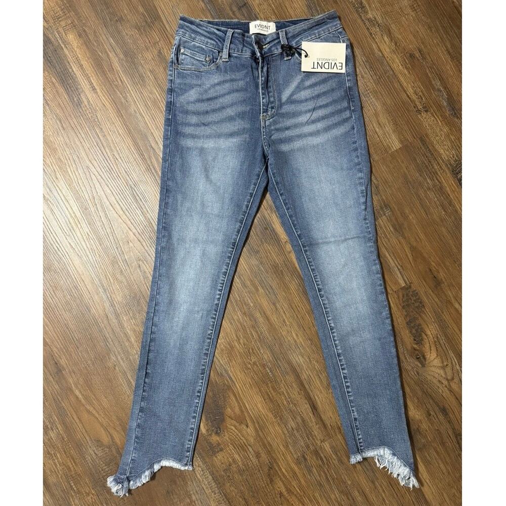 Anthropologie Evidnt Los Angeles Verona Skinny crop ankle Shark Bite Hem Size 26 - Picture 5 of 10
